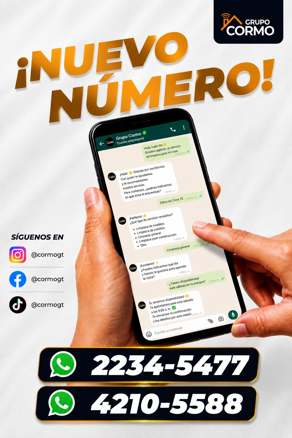 Grupo Cormo - Nuevo número de WhatsApp